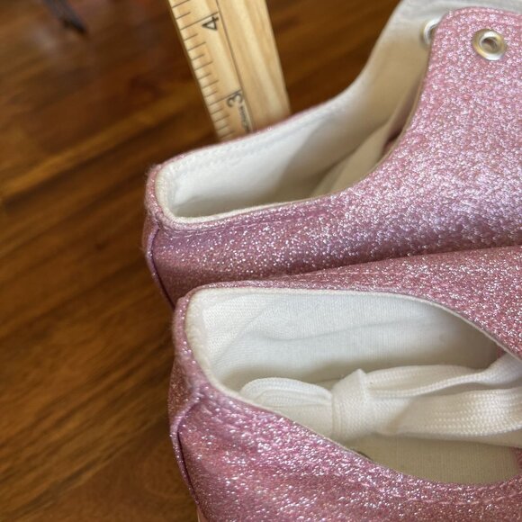Pink Glitter Canvas Sneakers Womens Size 11 Shoes With White Laces Size 11 US - Picture 14 of 14